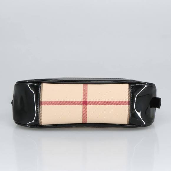 BURBERRY Nova Check Shoulder Bag PVC Beige Silver Auth 96954 - Picture 5 of 16